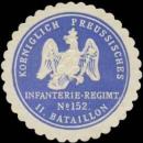 Siegelmarke K.Pr. Infanterie-Regiment No. 152 II. Bataillon W0357334